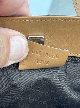 Borsa Gucci in pelle marrone e beige