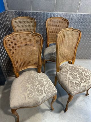 Conjunto 6 Sillas Clásicas Madera Caña