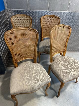 Conjunto 6 Sillas Clásicas Madera Caña