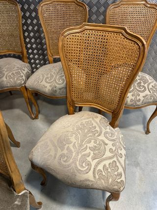 Conjunto 6 Sillas Clásicas Madera Caña