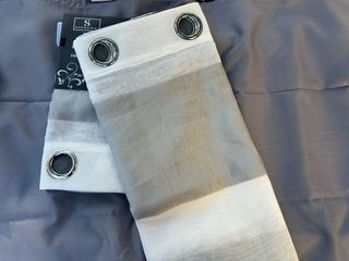 2 Tende Giu 135x275 Filtrante Rigato Nero/Bianco