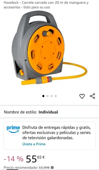 Carrete Hozelock 20m Manguera