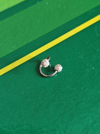 Piercing orelha Prata com Pedras