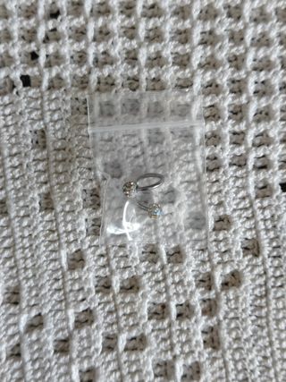 Piercing orelha Prata com Pedras