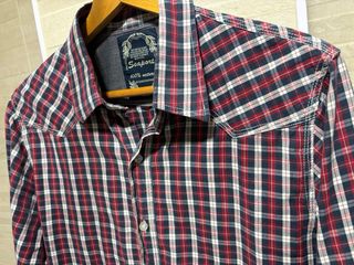 Camisa Seaport a cuadros - Roja/Azul marino/Blanco