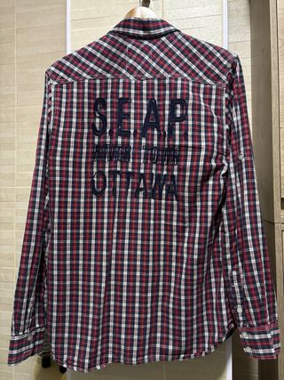 Camisa Seaport a cuadros - Roja/Azul marino/Blanco