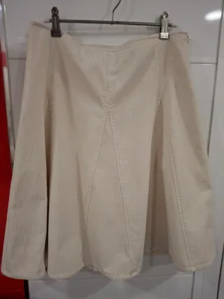 Falda Zara Pana Blanco roto