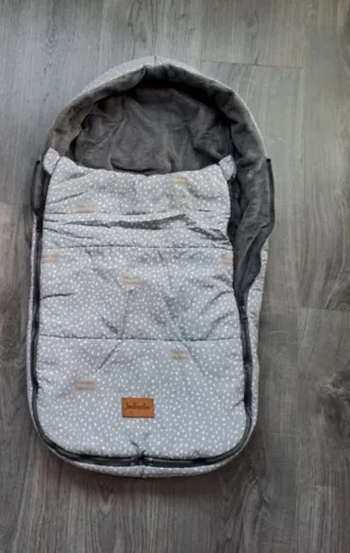 Saco Capazo Bebé Estampado Puntos Gris