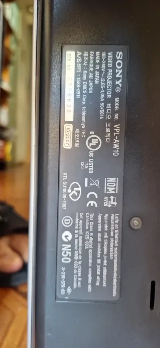 2 Proyectores Sony Bravia HD Ready VPL-AW15