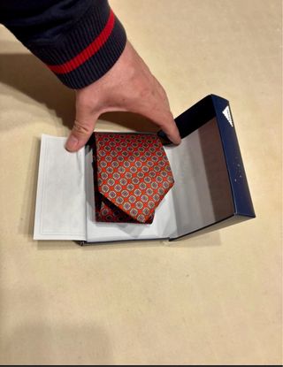 Corbata elegante Privata naranja y roja