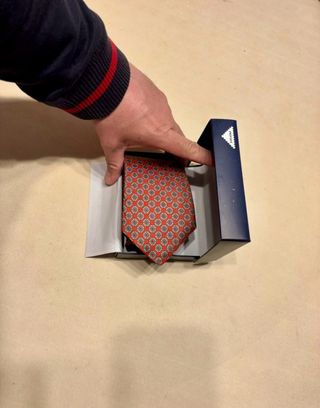 Corbata elegante Privata naranja y roja