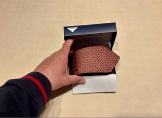 Corbata elegante Privata naranja y roja