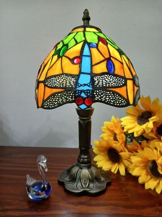 Lámpara Tiffany Libélulas Mesa Cristal