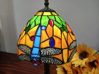 Lámpara Tiffany Libélulas Mesa Cristal