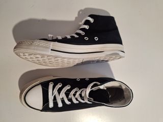 Zapatillas altas tela negra mujer talla 36