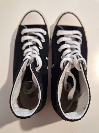 Zapatillas altas tela negra mujer talla 36
