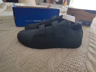 Zapatos Escolares Piel Negro Velcro Colegio. Coleg