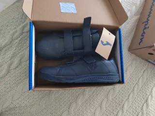 Zapatos Escolares Piel Negro Velcro Colegio. Coleg