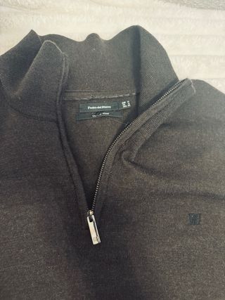 Jersey Pedro del Hierro Marrón Media Cremallera