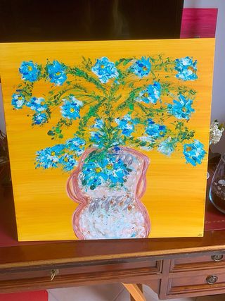 Dipinto floreale acrilico su tela