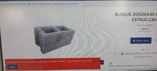 Bloque de hormigón 39x19x19 cm