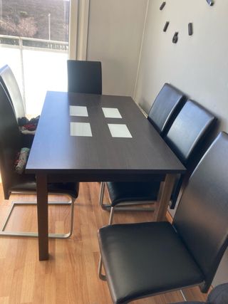 Mesa Comedor para ampliar, con 6 sillas