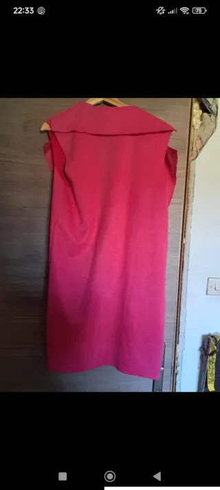 Chaleco largo mujer rosa