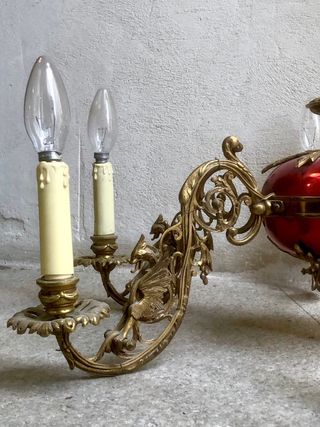 Lámpara de techo antigua bronce dorada modernista