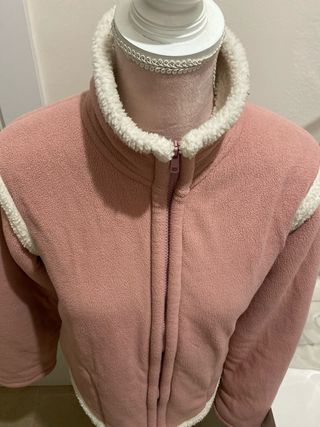 Chaqueta rosa con forro blanco Vintage”