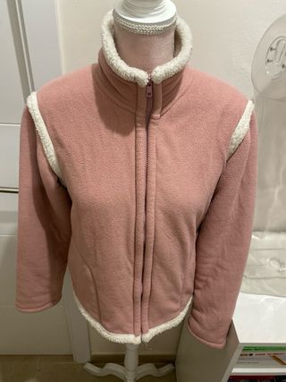 Chaqueta rosa con forro blanco Vintage”