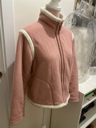 Chaqueta rosa con forro blanco Vintage”