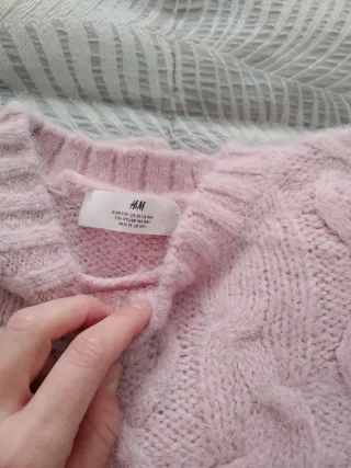 Maglione H&M rosa cipria trecce