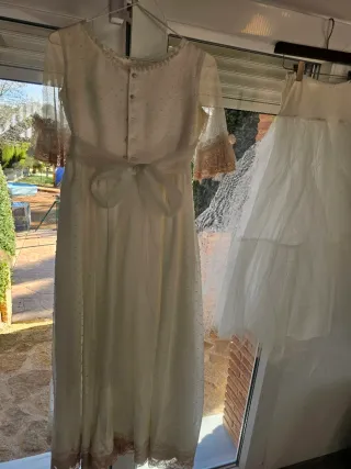 Traje de Comunión Niña Blanco y Rosa