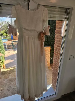 Traje de Comunión Niña Blanco y Rosa