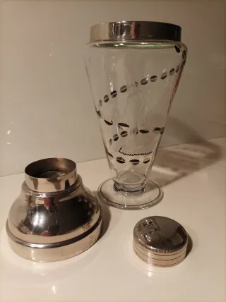 Coctelera Vintage Cristal y Metal