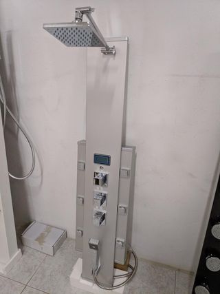 Columna hidromasaje termostatica aluminio mate