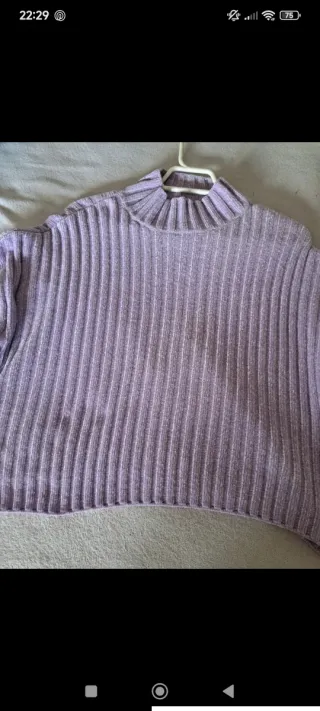 Jersey morado de punto grueso