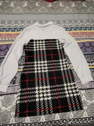 Vestido cuadros blanco y negro