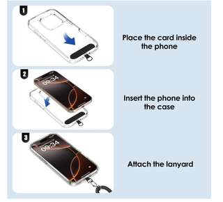 Cordino Universale per Cellulare Gancio Nero