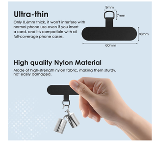 Cordino Universale per Cellulare Gancio Nero