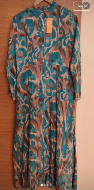Vestido largo estampado talla L