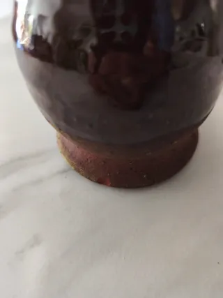 Jarra francesa de cerámica esmaltada vintage