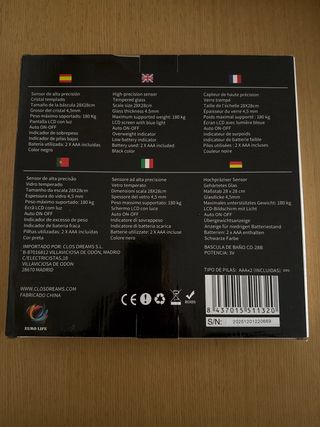 Báscula Digital Euro Life 180kg