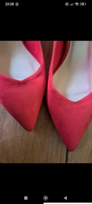 Zapatos de tacón rosa/rojo