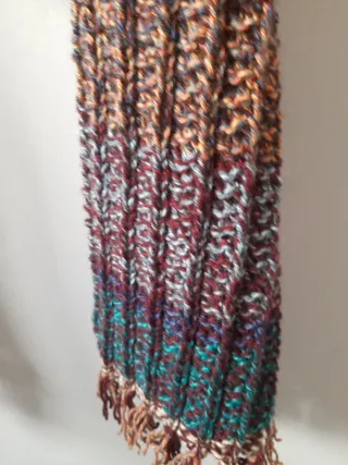 Bufanda lana tejida a mano multicolor