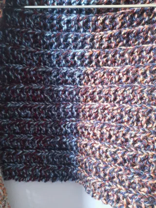 Bufanda lana tejida a mano multicolor