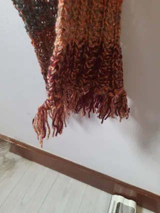Bufanda lana tejida a mano multicolor