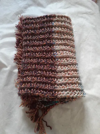 Bufanda lana tejida a mano multicolor