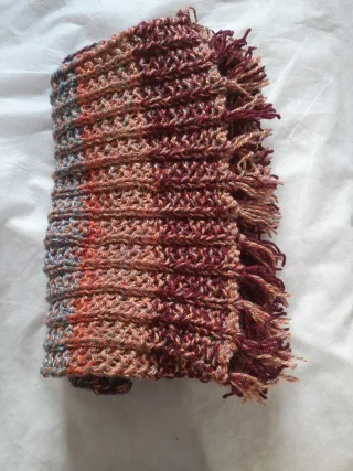 Bufanda lana tejida a mano multicolor