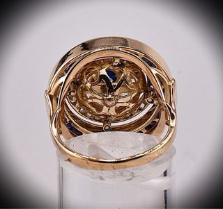 Anillo Vintage Diamantes y Zafiros